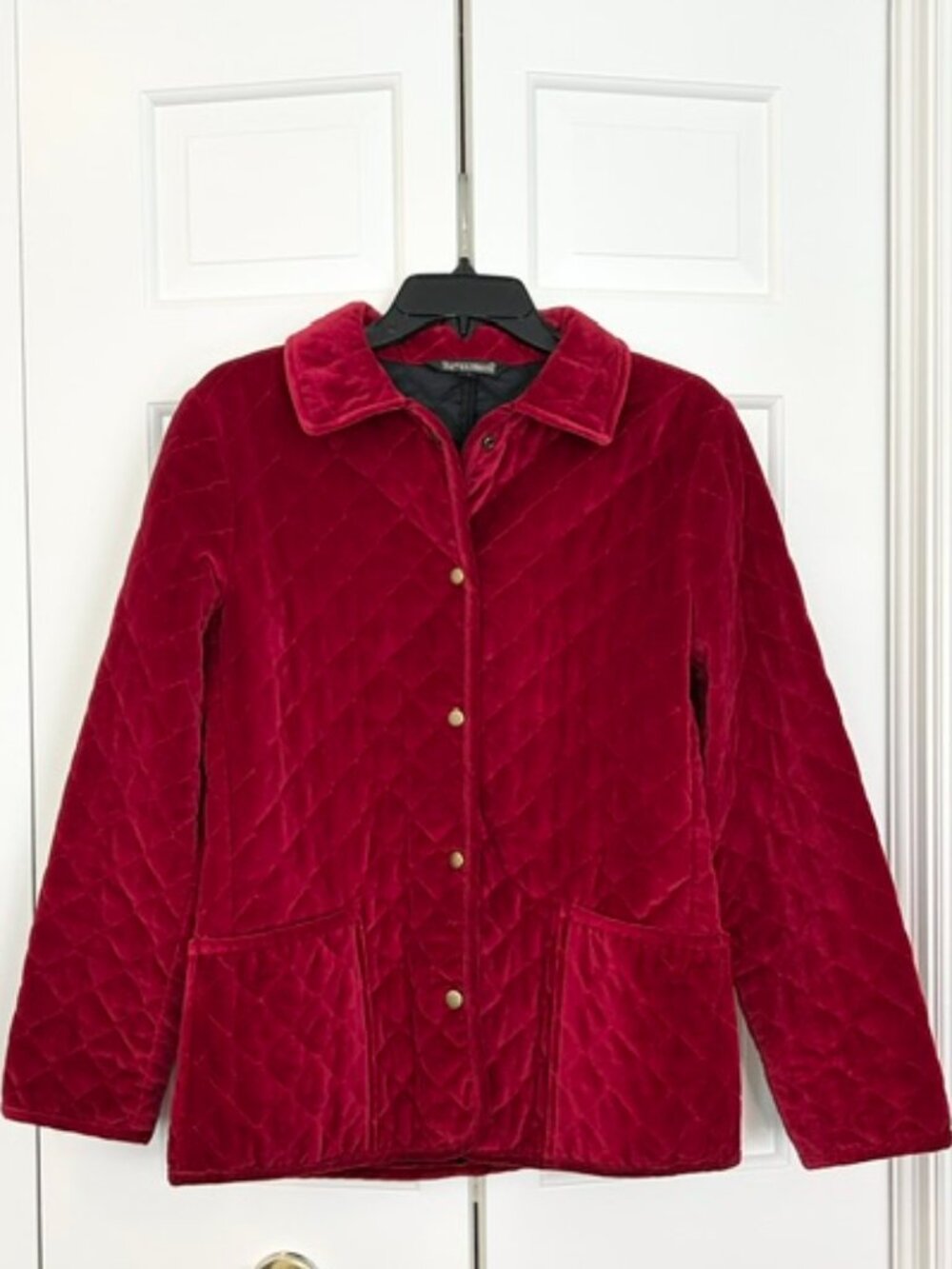 Supply & Demand EUC Quilted Red Velvet Field Jacket Size Medium